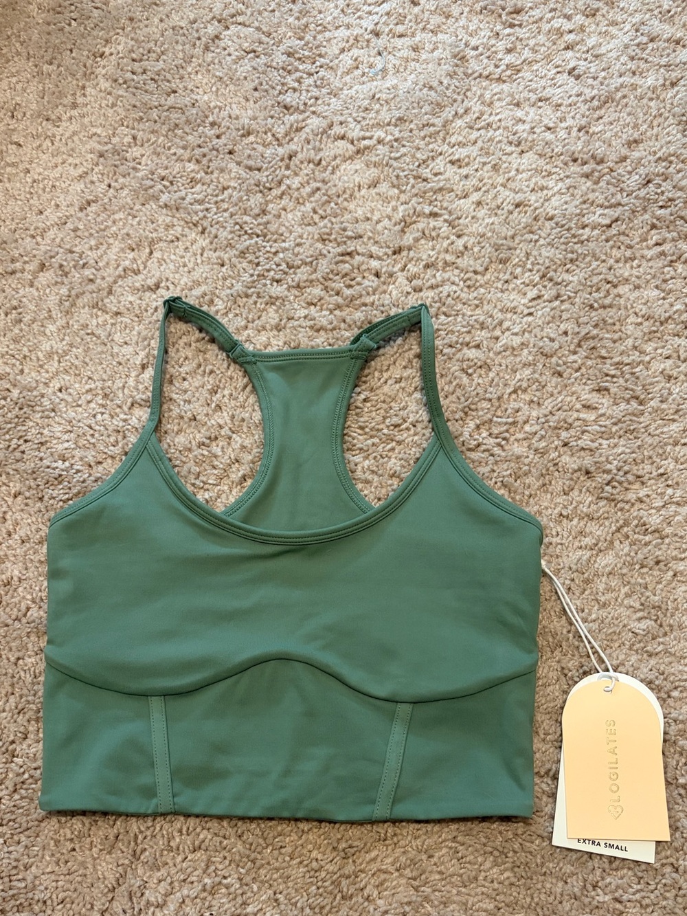 Blogilates Corset Crop Bralette in Hedge Green